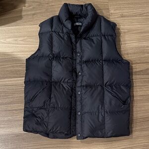 Lands End Black Puffer Vest